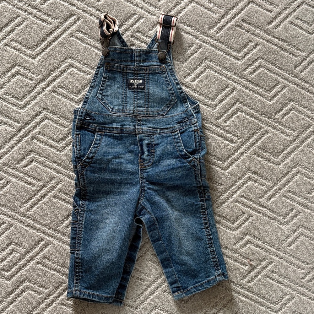 Vintage OshKosh B'gosh Striped-Strap Denim Overalls - Blue